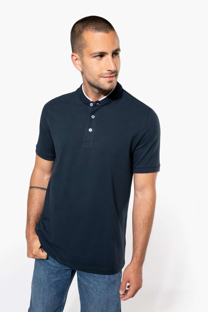 KA223 MEN'S SHORT SLEEVE POLO SHIRT WITH MANDARIN COLLAR