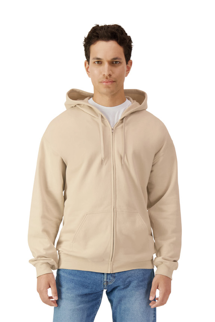 SOFTSTYLE™ MIDWEIGHT FLEECE ADULT FULL ZIP HOODED SWEATSHIRT