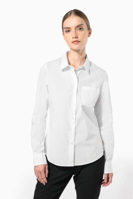 LADIES' LONG-SLEEVED COTTON POPLIN SHIRT