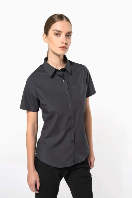 LADIES' SHORT-SLEEVED COTTON POPLIN SHIRT
