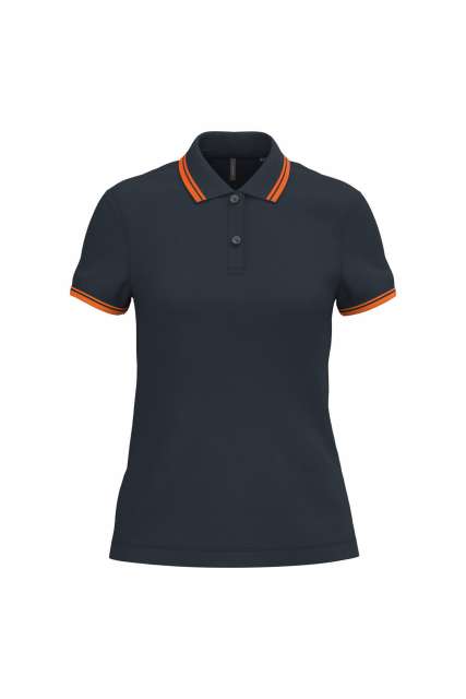 LADIE'S SHORT-SLEEVED POLOSHIRT WITH CONTRASTING PIPING