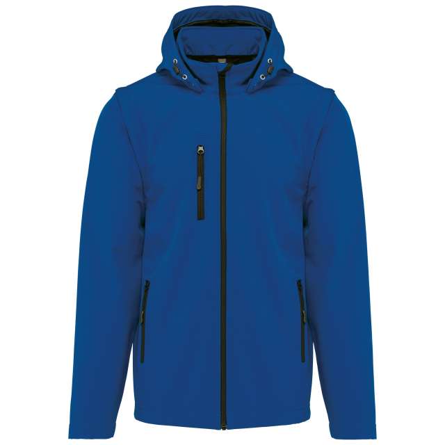 UNISEX 3-LAYER SOFTSHELL HOODED JACKET WITH REMOVABLE SLEEVES