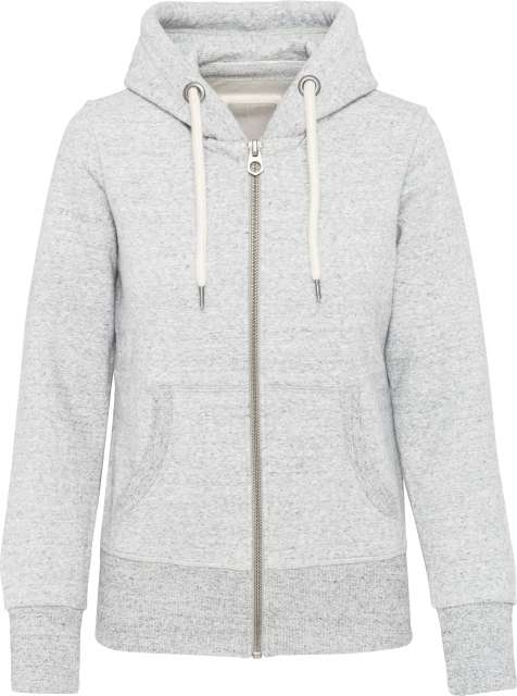 LADIES' VINTAGE ZIPPED HOODED SWEATSHIRT