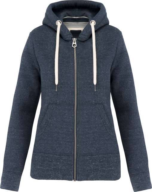 LADIES' VINTAGE ZIPPED HOODED SWEATSHIRT