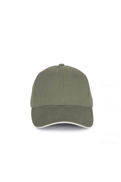 CAP IN ORGANIC COTTON WITH CONTRASTING SANDWICH PEAK - 6 PANELS