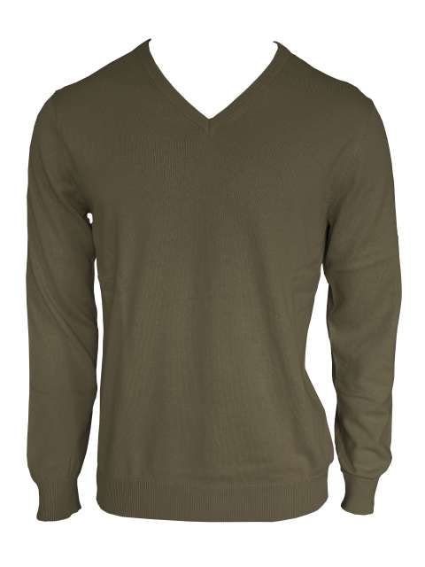 MEN’S V-NECK FINE GAUGE COTTON PULLOVER