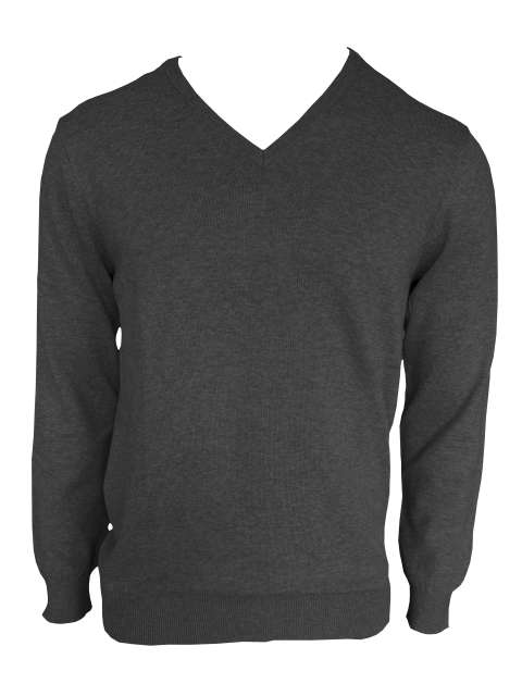 MEN’S V-NECK FINE GAUGE COTTON PULLOVER