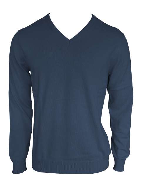 MEN’S V-NECK FINE GAUGE COTTON PULLOVER