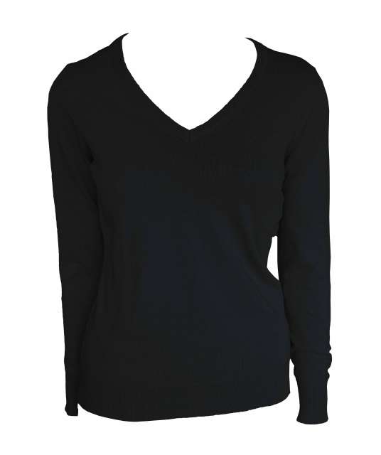 WOMEN’S V-NECK FINE GAUGE COTTON PULLOVER