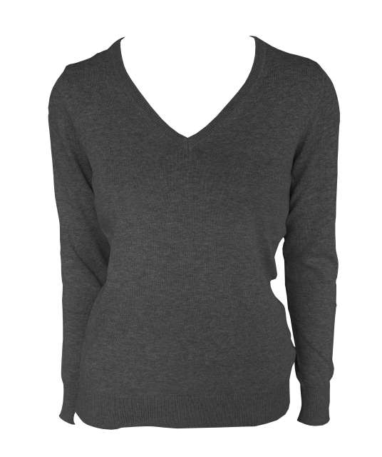 WOMEN’S V-NECK FINE GAUGE COTTON PULLOVER