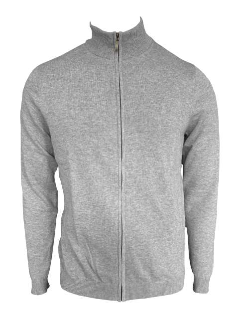 MEN’S FULL ZIP CARDIGAN FINE GAUGE COTTON