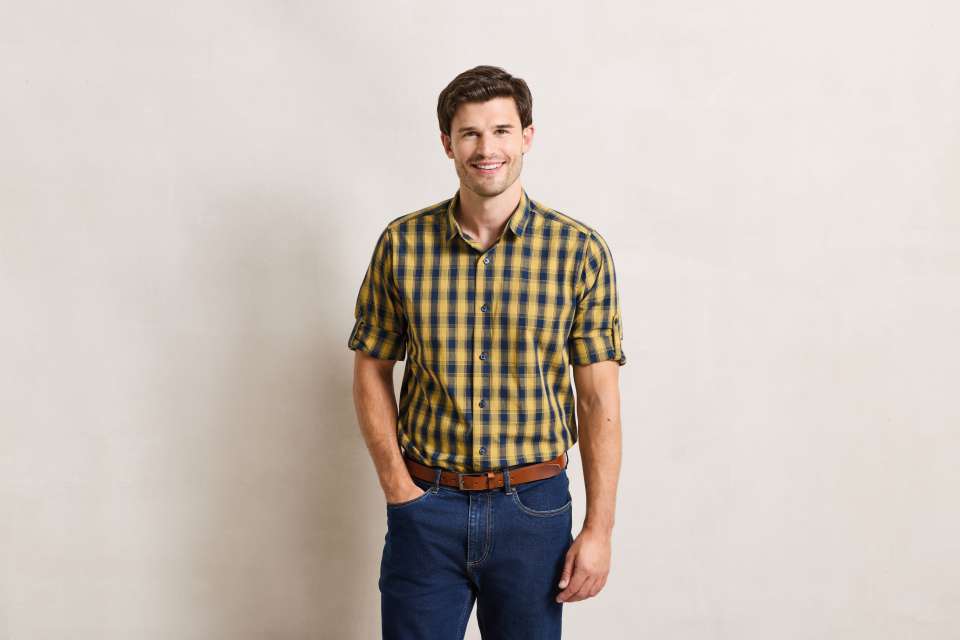 'MULLIGAN' CHECK - MEN'S LONG SLEEVE COTTON SHIRT