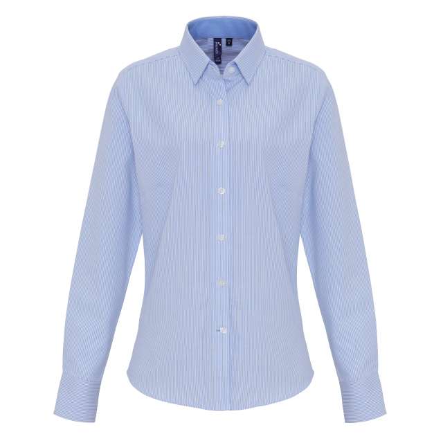 WOMEN'S COTTON RICH OXFORD STRIPES SHIRT