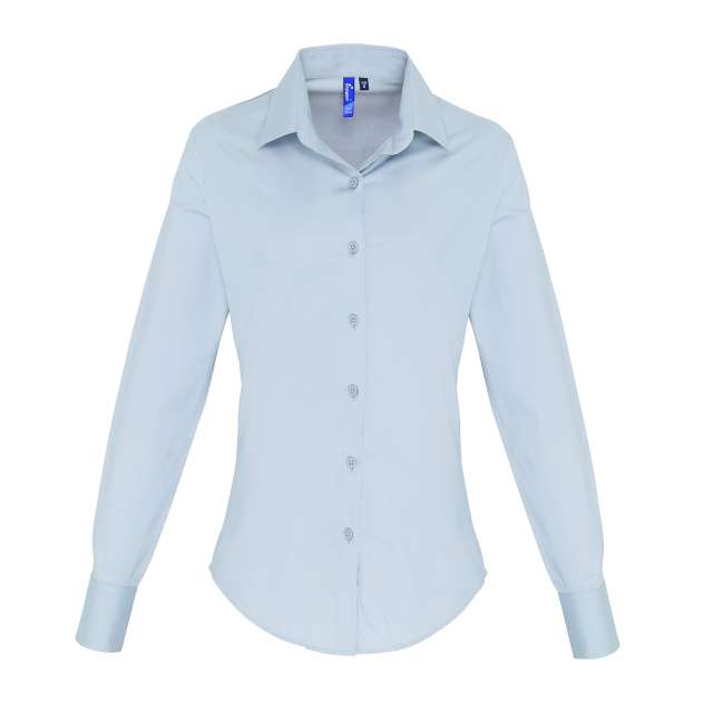 WOMEN'S STRETCH-FIT COTTON POPLIN LONG SLEEVE SHIRT