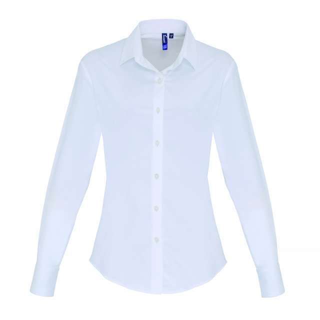 WOMEN'S STRETCH-FIT COTTON POPLIN LONG SLEEVE SHIRT