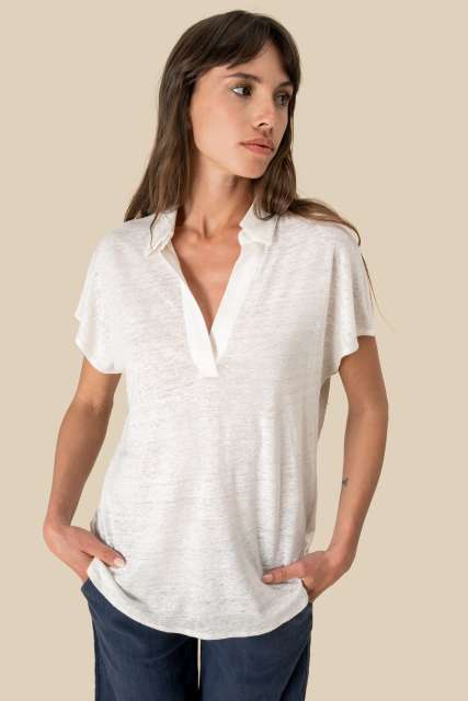 LADIES’ LINEN POLO SHIRT