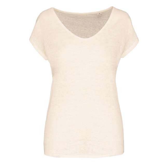 LADIES' V-NECK LINEN T-SHIRT